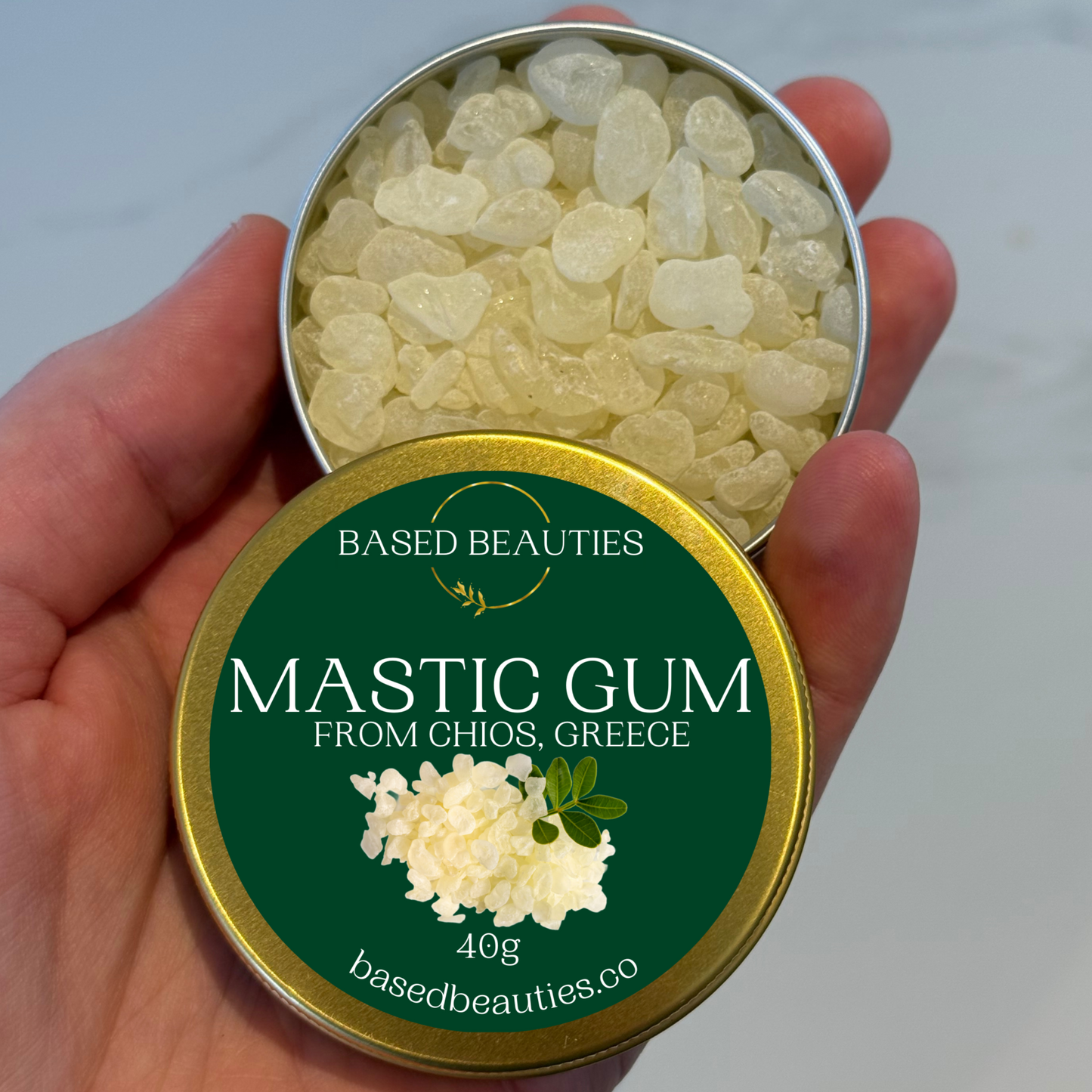Mastic Gum (100% Natural Jaw Strengthening & Healing Gum) 40 gram Tin.
